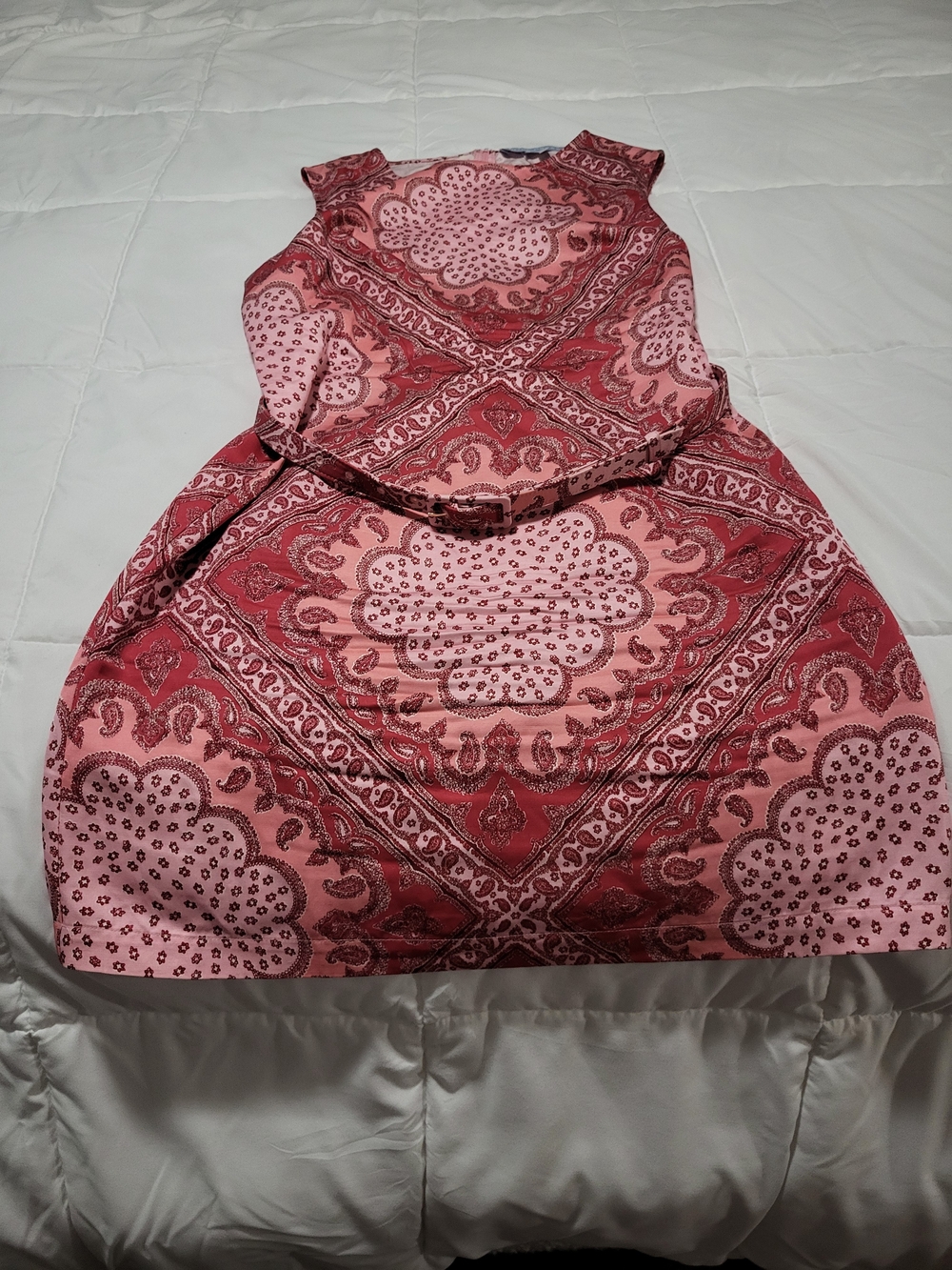 Hill House Sleeveless Pink Paisley Print Viola Scarf Sheath Dress